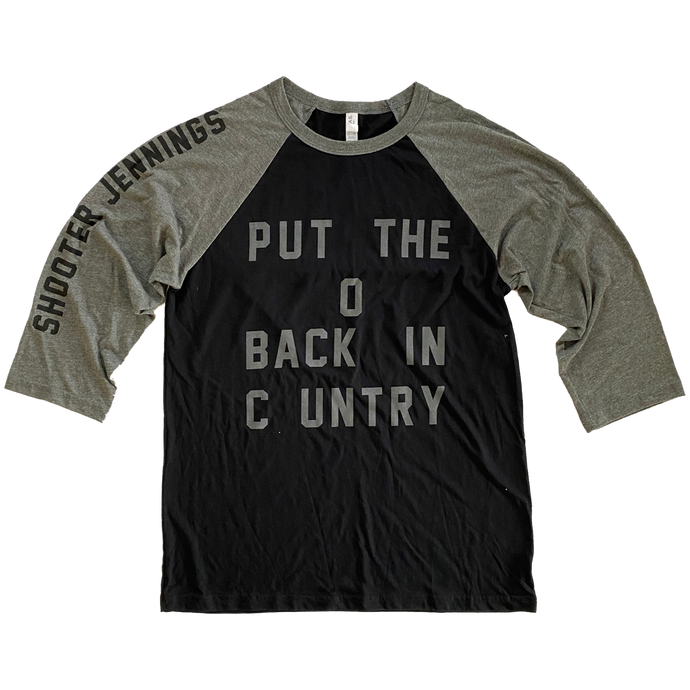Country Raglan - 2X only - Shooter Jennings & Black Country Rock