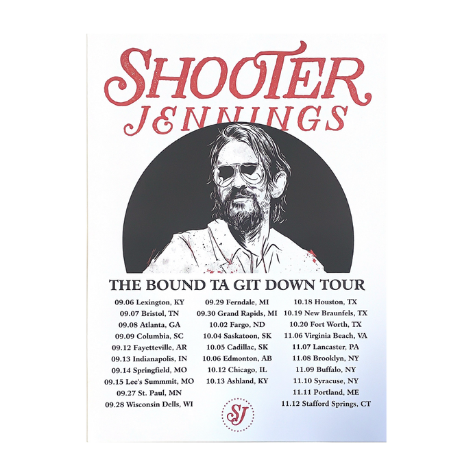 2018 Bound Ta Git Down Tour Poster - Shooter Jennings & Black Country Rock