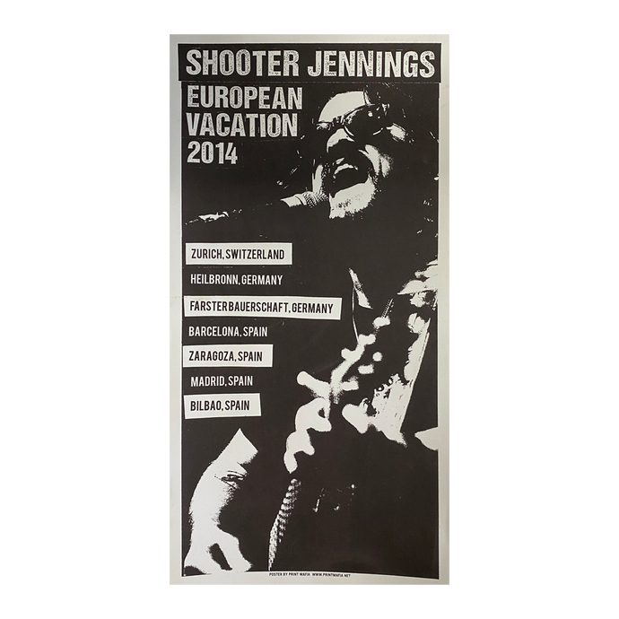 2014 European Vacation Tour Poster - Shooter Jennings & Black Country Rock