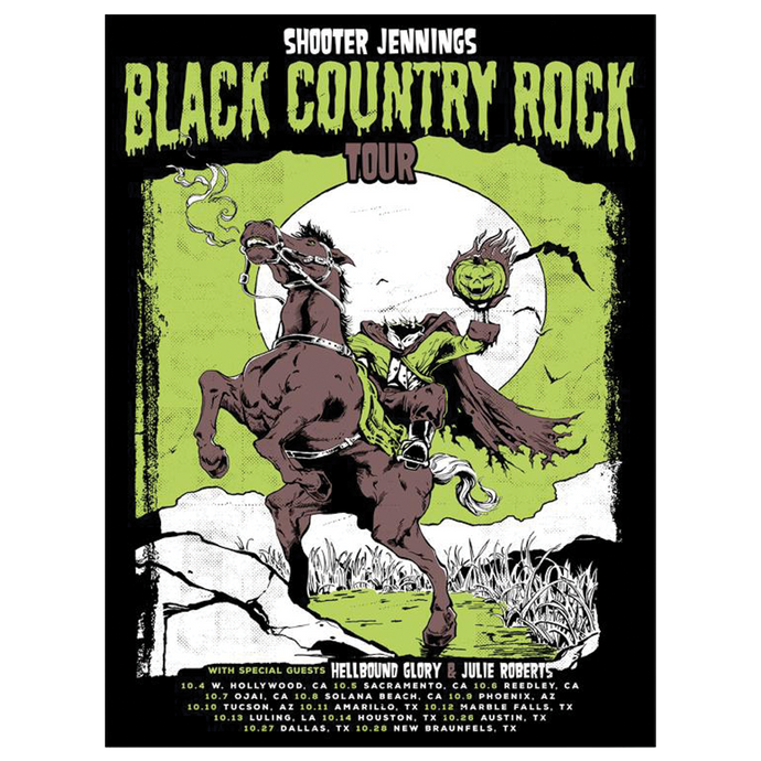 2017 Black Country Rock Tour Poster - Shooter Jennings & Black Country Rock